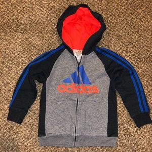 Adidas Little Boys Sweat Zip Up Hoodie Size 5